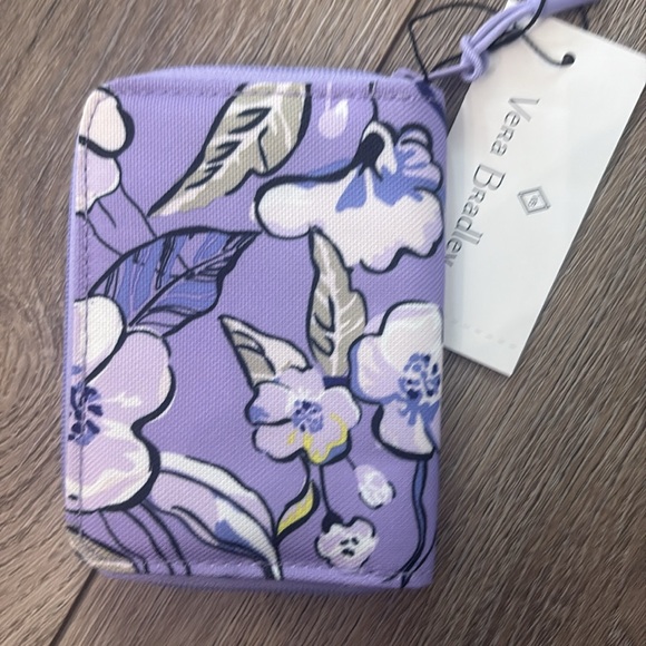 Vera Bradley Lavender Floral Wallet. Small Zip- Around Wallet - Picture 2 of 3